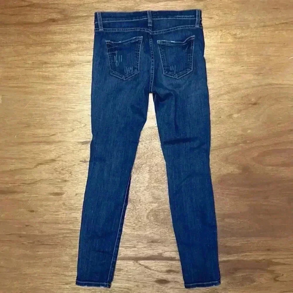 Current/Elliott The High Waist Ankle Skinny Indigo Dusk Destroy women's size 26 - Picture 8 of 10